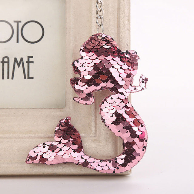 Cute Glitter Sequins Keychain - Unicorns and Mermaids