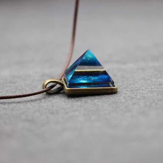 Mystery from within - Pyramid Pendant Geometric Necklace