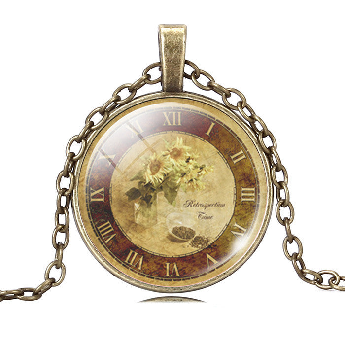 Various Vintage Clock Necklaces