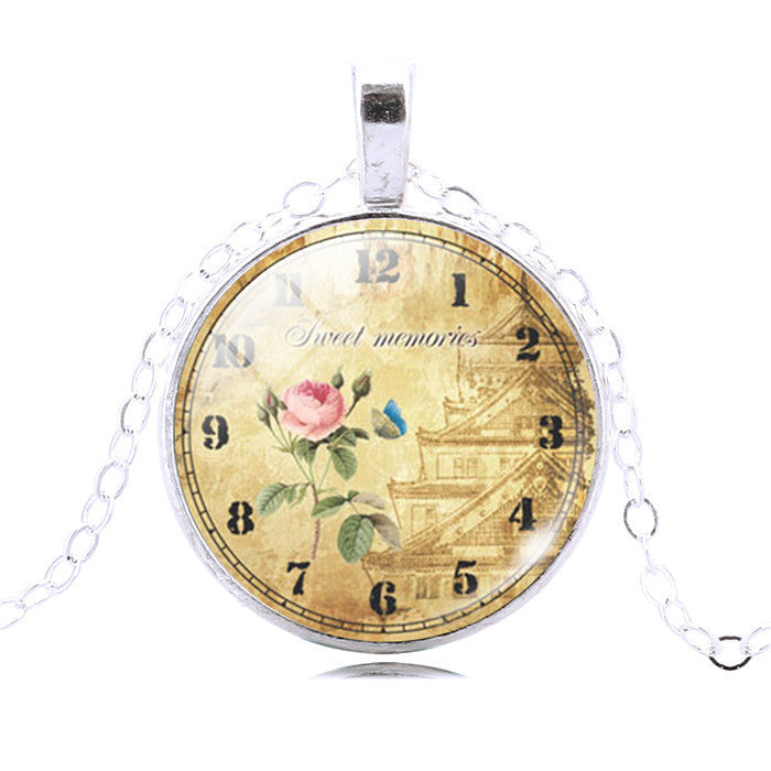 Various Vintage Clock Necklaces