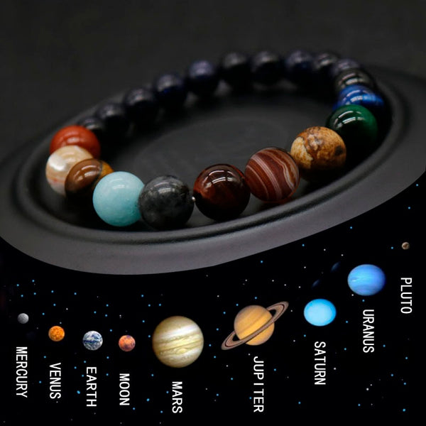 Deyuer Planet Bracelet Beaded Eight Planets Faux Volcanic Stone Colorful  Geometric Best Friends Gift Men Women Universe Solar System Beads Bracelet  Jewelry for Daily Life 
