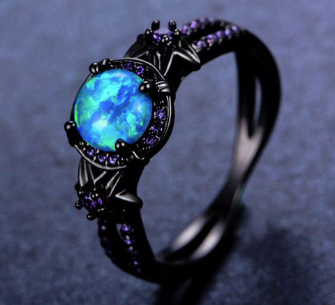 Vintage Blue Fire Opal Ring