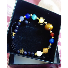 Universe Galaxy the Eight Planets Stone Bracelet