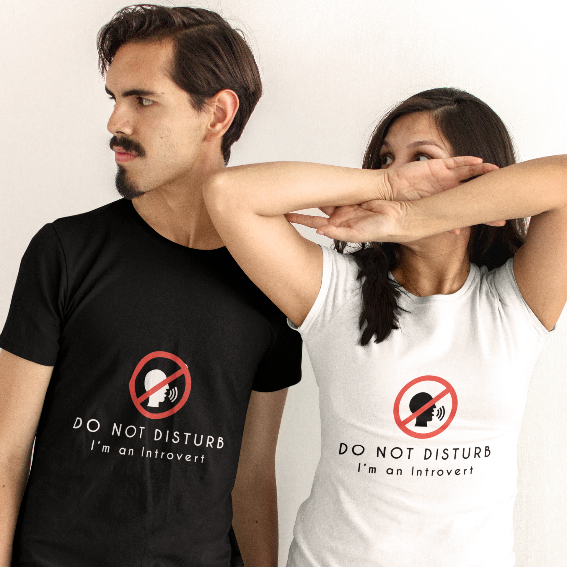 "Do Not Disturb" Short-Sleeve Unisex T-Shirt (Black/Navy)