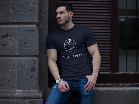 "Go Away" Short-Sleeve Unisex T-Shirt (Black/Navy)