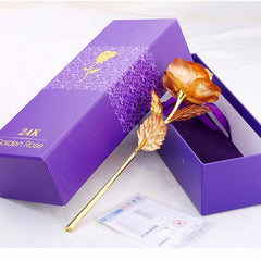 24k Gold Plated Foil Rose - With Box