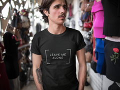 "Leave Me Alone" Short-Sleeve Unisex T-Shirt (Black/Navy)