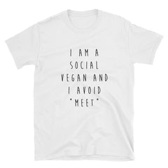 "Social Vegan" Short-Sleeve Unisex T-Shirt (White)