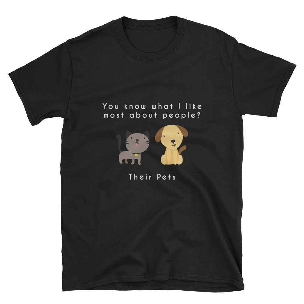 "What I Like Most About People" Short-Sleeve Unisex T-Shirt (Black/Navy)