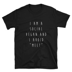 "Social Vegan" Short-Sleeve Unisex T-Shirt (Black/Navy)