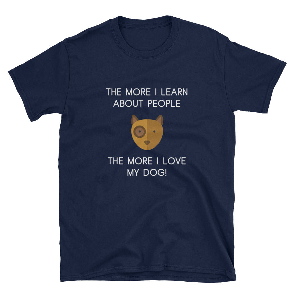 "I Love My Dog" Short-Sleeve Unisex T-Shirt - Black/ Navy