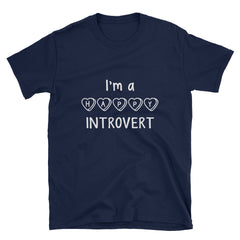 "I'm A Happy Introvert" Short-Sleeve Unisex T-Shirt (Black/Navy)