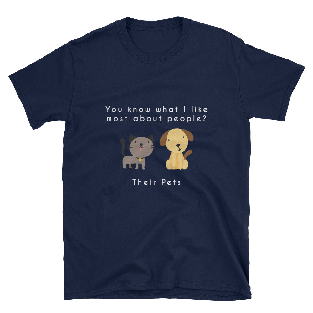 "What I Like Most About People" Short-Sleeve Unisex T-Shirt (Black/Navy)