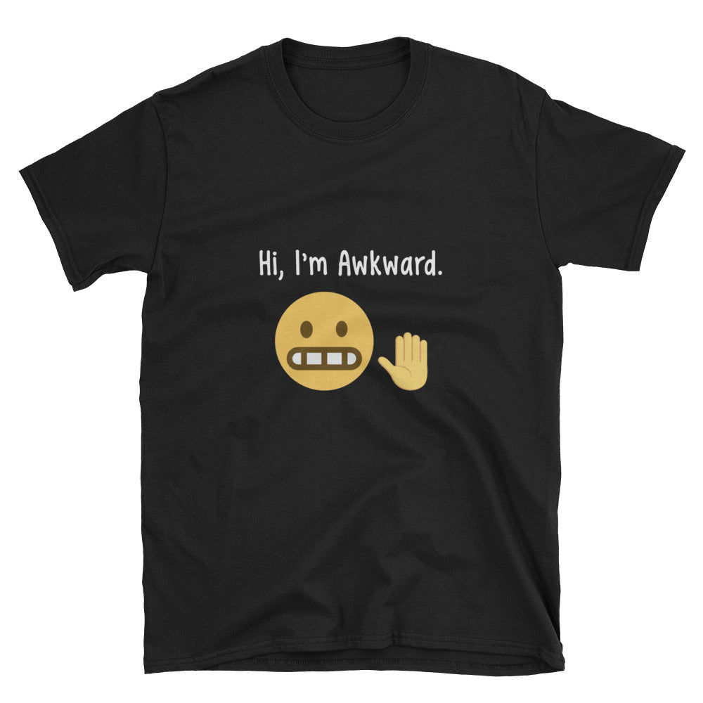 "Hi, I'm Awkward" Short-Sleeve Unisex T-Shirt (Black/Navy)