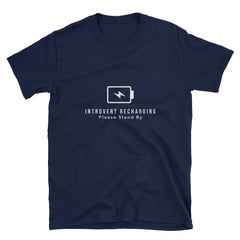 "Introvert Recharging" Short-Sleeve Unisex T-Shirt (Black/Navy)