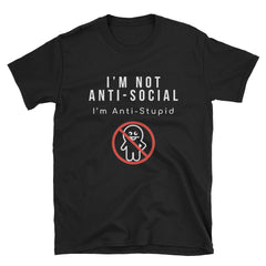 "I Am Not Anti-Social" Short-Sleeve Unisex T-Shirt (Black/Navy)