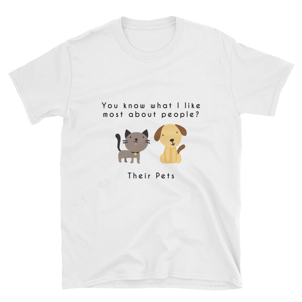 "What I Like Most About People" Short-Sleeve Unisex T-Shirt (White)