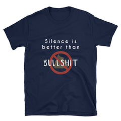 "Silence Is Better" Short-Sleeve Unisex T-Shirt (Black/Navy)