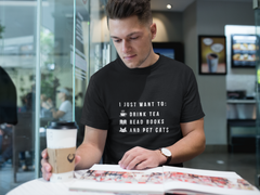 "I Just Want To" Short-Sleeve Unisex T-Shirt (Black/Navy)