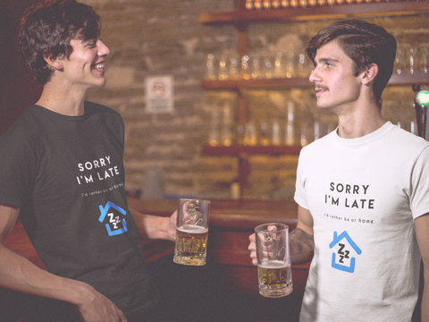 "Sorry I'm Late" Short-Sleeve Unisex T-Shirt (Black/Navy)