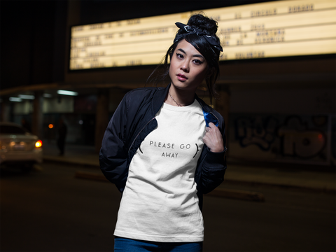 "Please Go Away" Short-Sleeve Unisex T-Shirt (White)