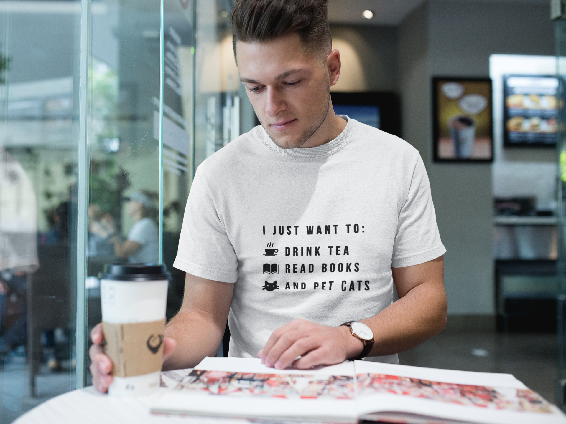 "I Just Want To" Short-Sleeve Unisex T-Shirt (White)