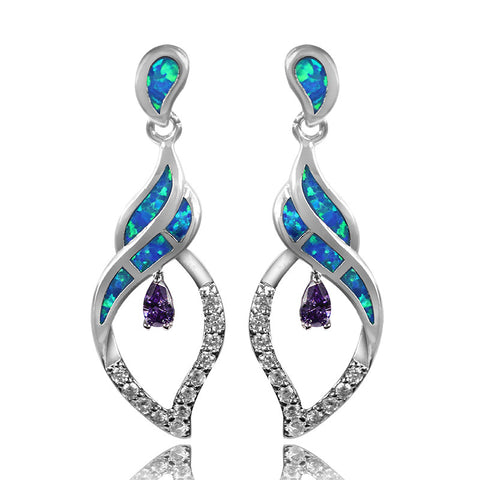 Precious Blue Opal Earrings For Women