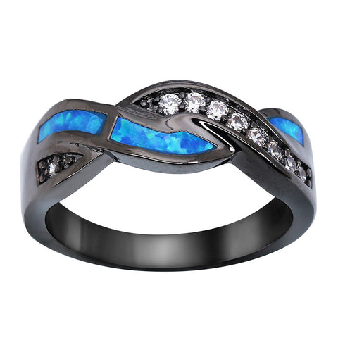 Vintage Black Gold Synthetic Opal Ring