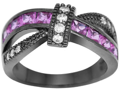Various Cubic Zirconia Black Gold Filled Ring