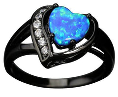 Fire Heart Love Heart Gold-Plated Opal Ring
