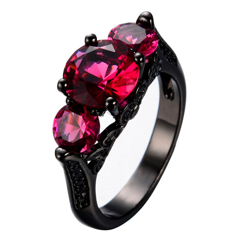 Black Gold-Filled Hot Pink Ring Version 3.0