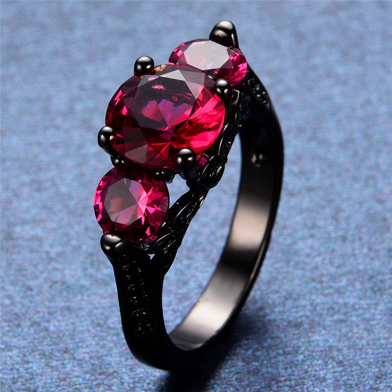 Teddy Bear Black Rose Cut Diamond & Ruby Ring – ARTEMER