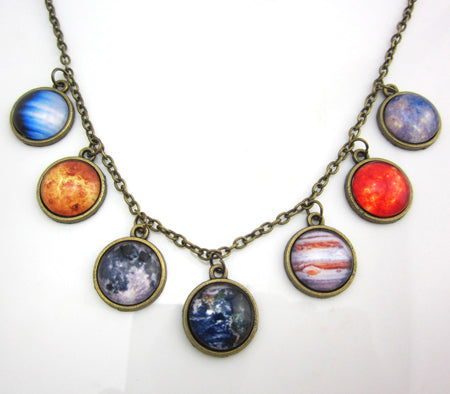 Stained Glass Solar System Pendant Necklace– 13th Psyche