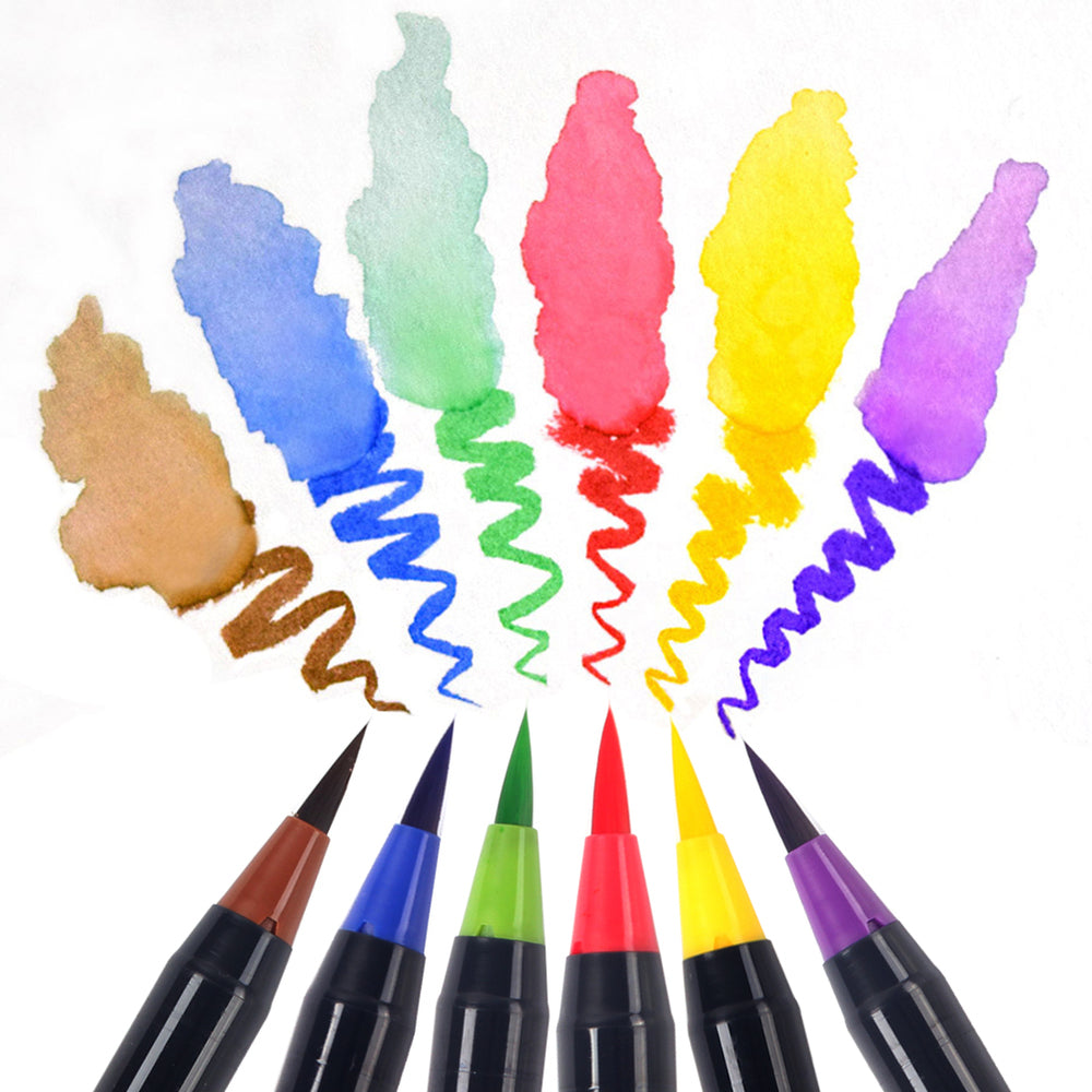 Watercolor Brush Pens by GoArtPro, Set of 20 Color Soft Flexible Real  Brush Pens + Bonus Watercolor Pen