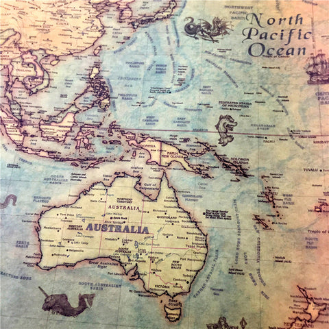 Retro World Map Poster