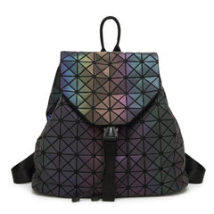 Geometric Hologram Backpack for Women