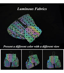 Geometric Hologram Backpack for Women