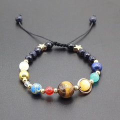 Universe Galaxy the Eight Planets Stone Bracelet