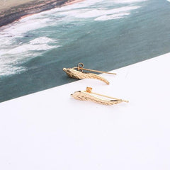 1Pair Women Fashion Metal Leaf Earrings/Ear Clip