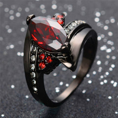 Marquise Cut Ruby Red Ring