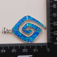 Blue Fire Opal Jewelry Necklace