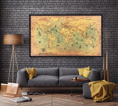 Retro World Map Poster