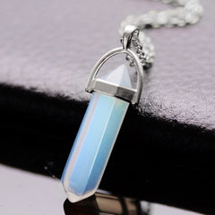 Gold/Silver Plated Opal Pendant Necklace