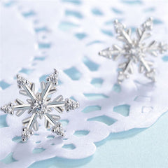 Classy Crystal Snowflake Earrings