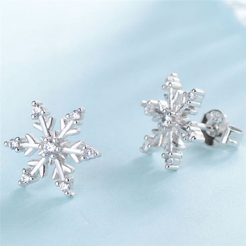 Classy Crystal Snowflake Earrings