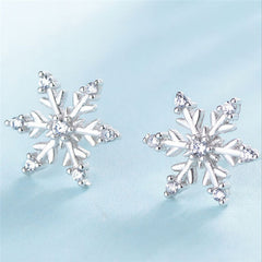 Classy Crystal Snowflake Earrings