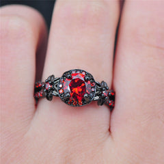 Black Gold-Filled Fire Ruby Ring