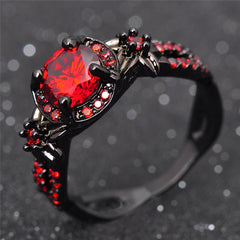 Black Gold-Filled Fire Ruby Ring