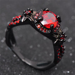 Black Gold-Filled Fire Ruby Ring