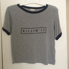 Killin It Crop Top (Grey Version)